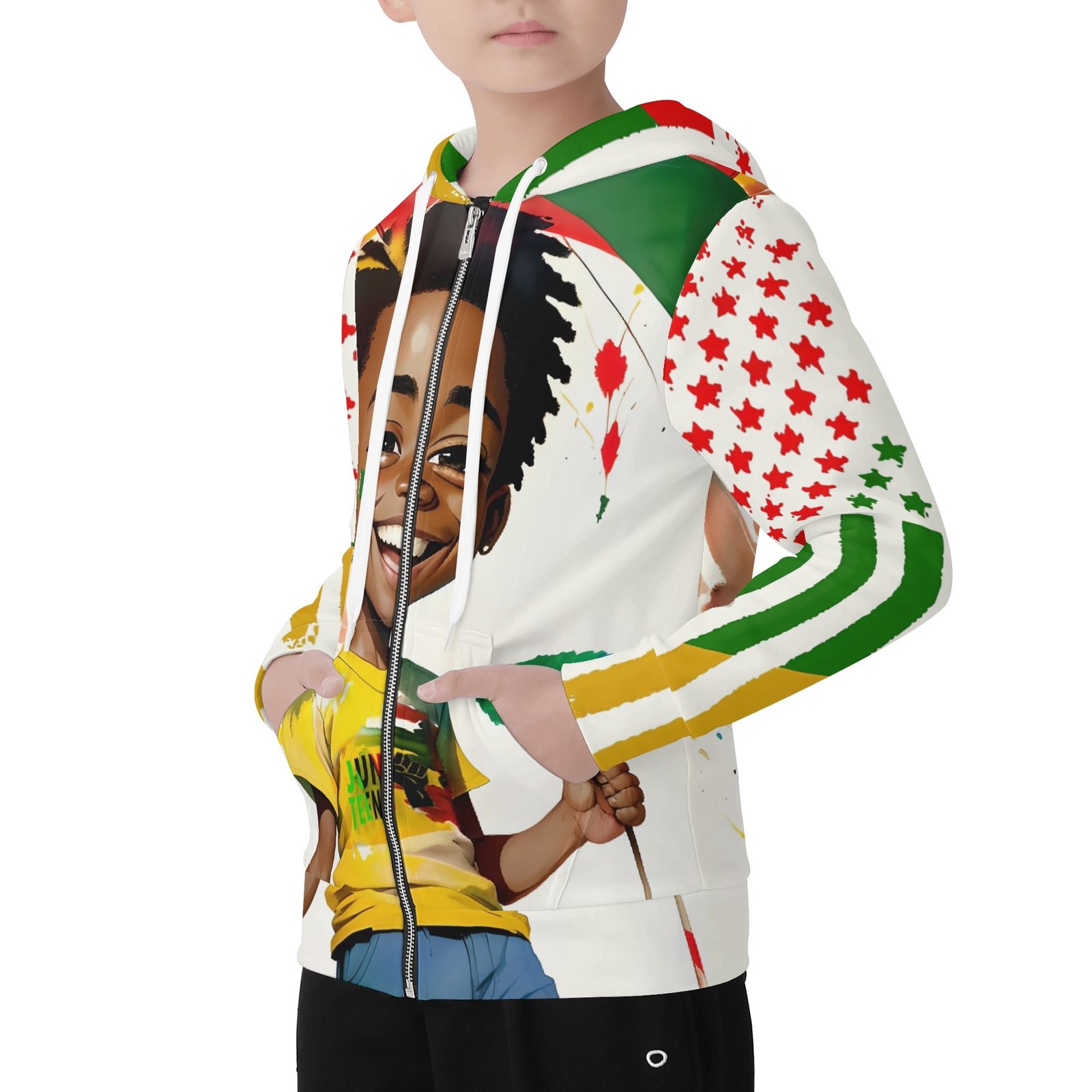 Children All Over Print Classic Zip Up Hoodie Warm Jacket - Image 5