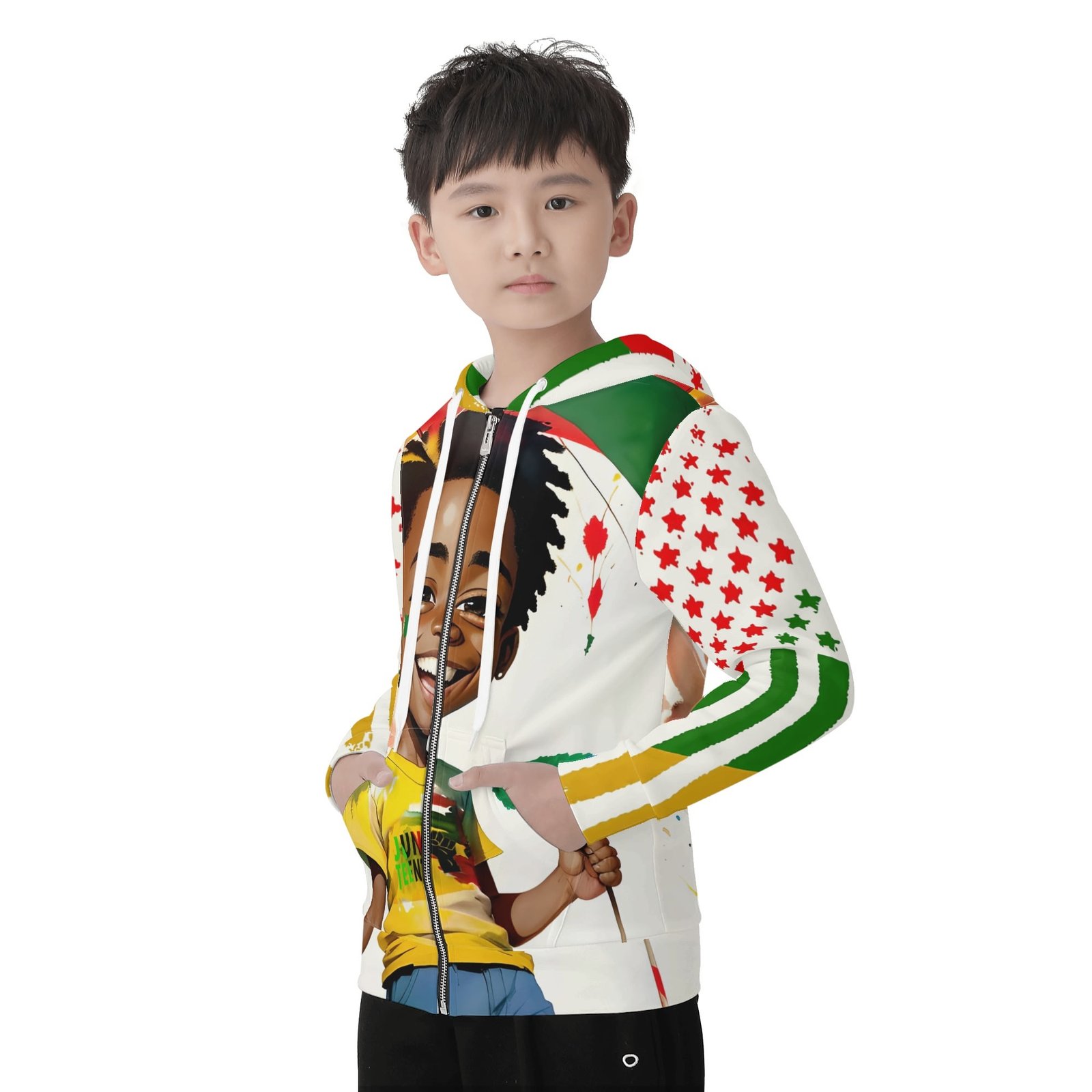 Children All Over Print Classic Zip Up Hoodie Warm Jacket - Image 6