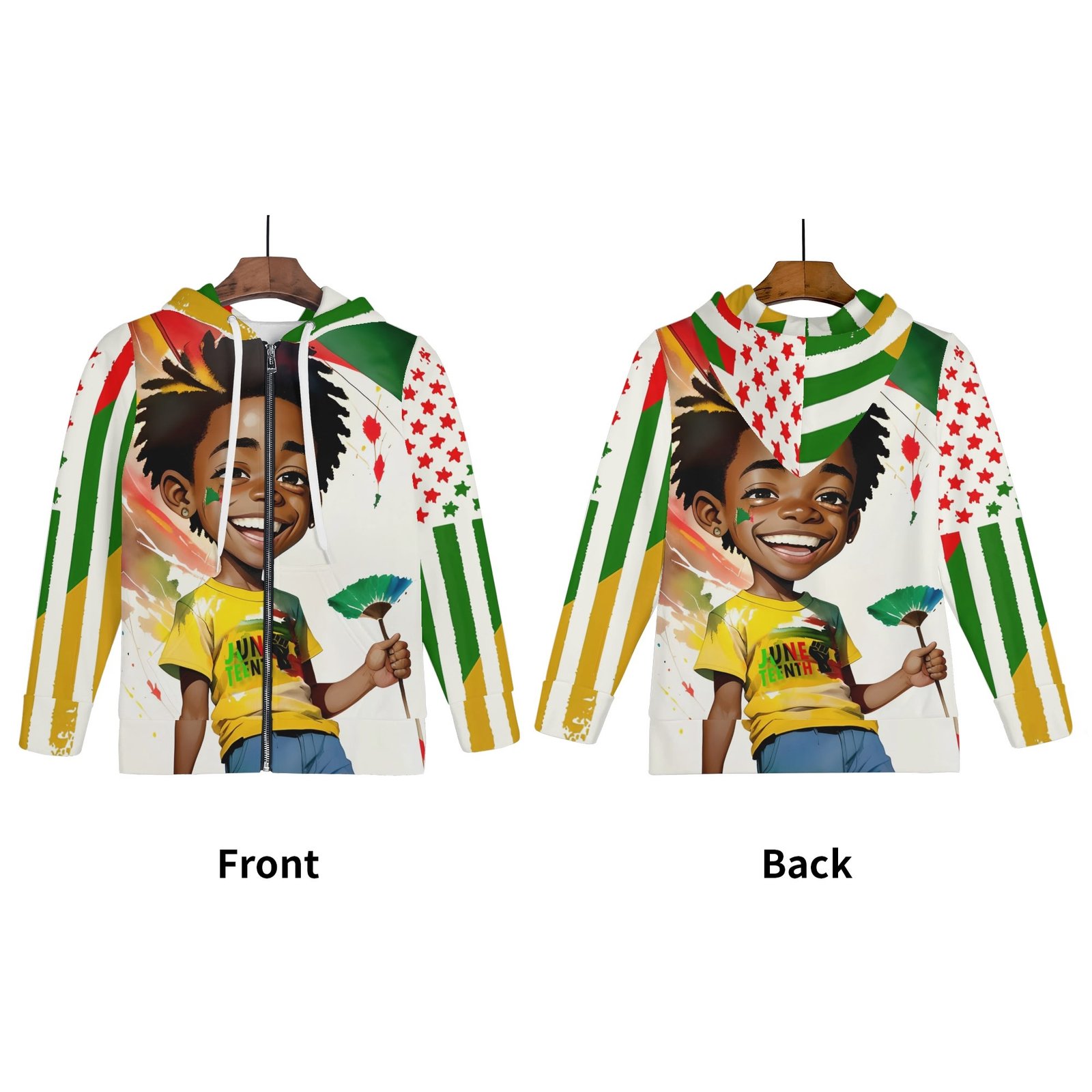 Children All Over Print Classic Zip Up Hoodie Warm Jacket - Image 8