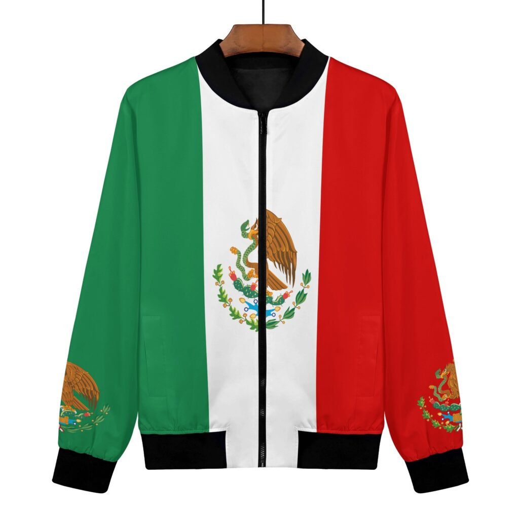 Home Women's Zip Up Print Bomber Jacket