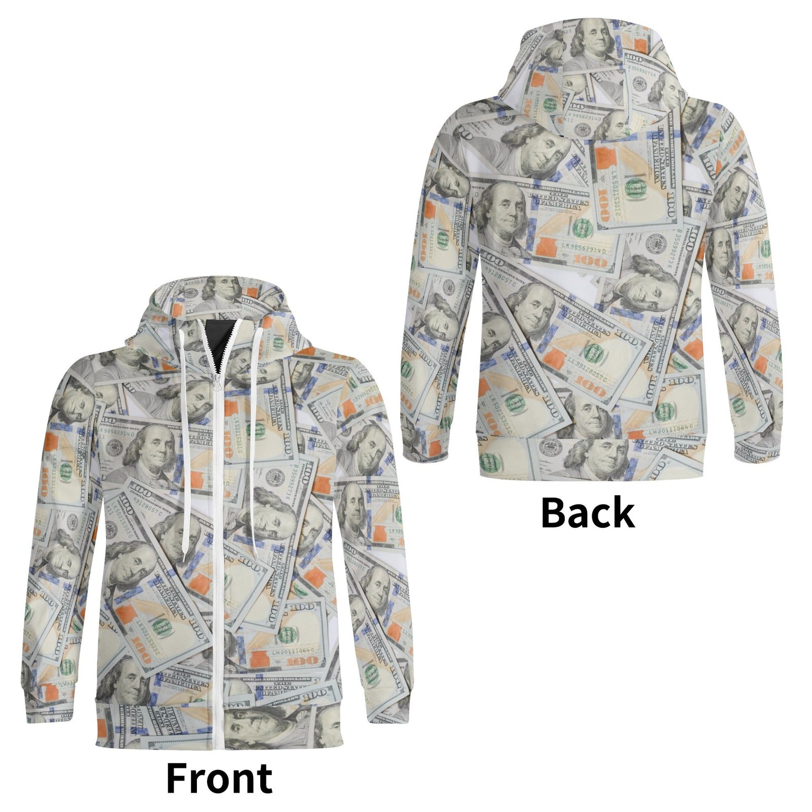 Adult Full Zip Turtleneck Hoodie Streetwear - Image 5