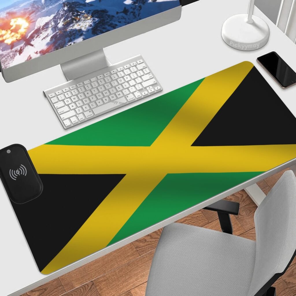 Home Wireless Charging PU Leather Smooth Desk Pad Gaming Mouse Pad