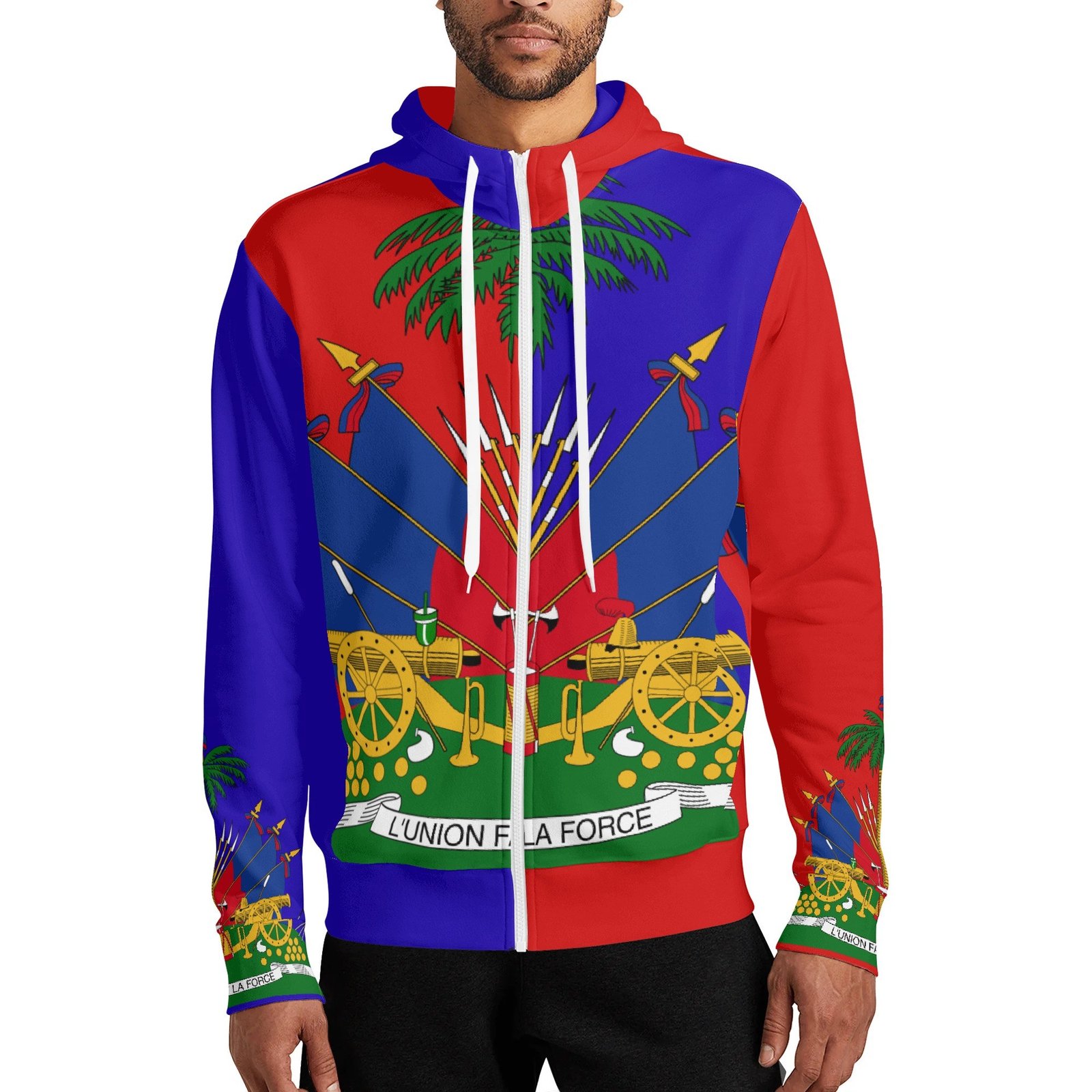 Adult Full Zip Turtleneck Hoodie Streetwear - Image 3