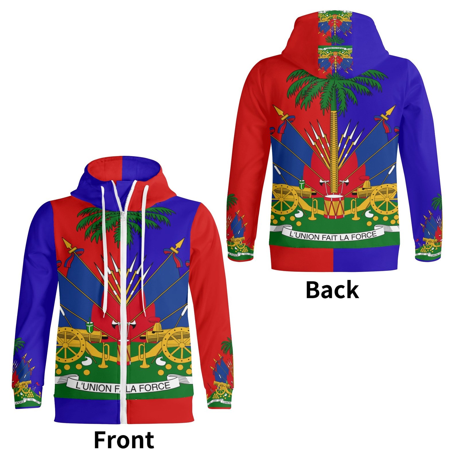 Adult Full Zip Turtleneck Hoodie Streetwear - Image 5