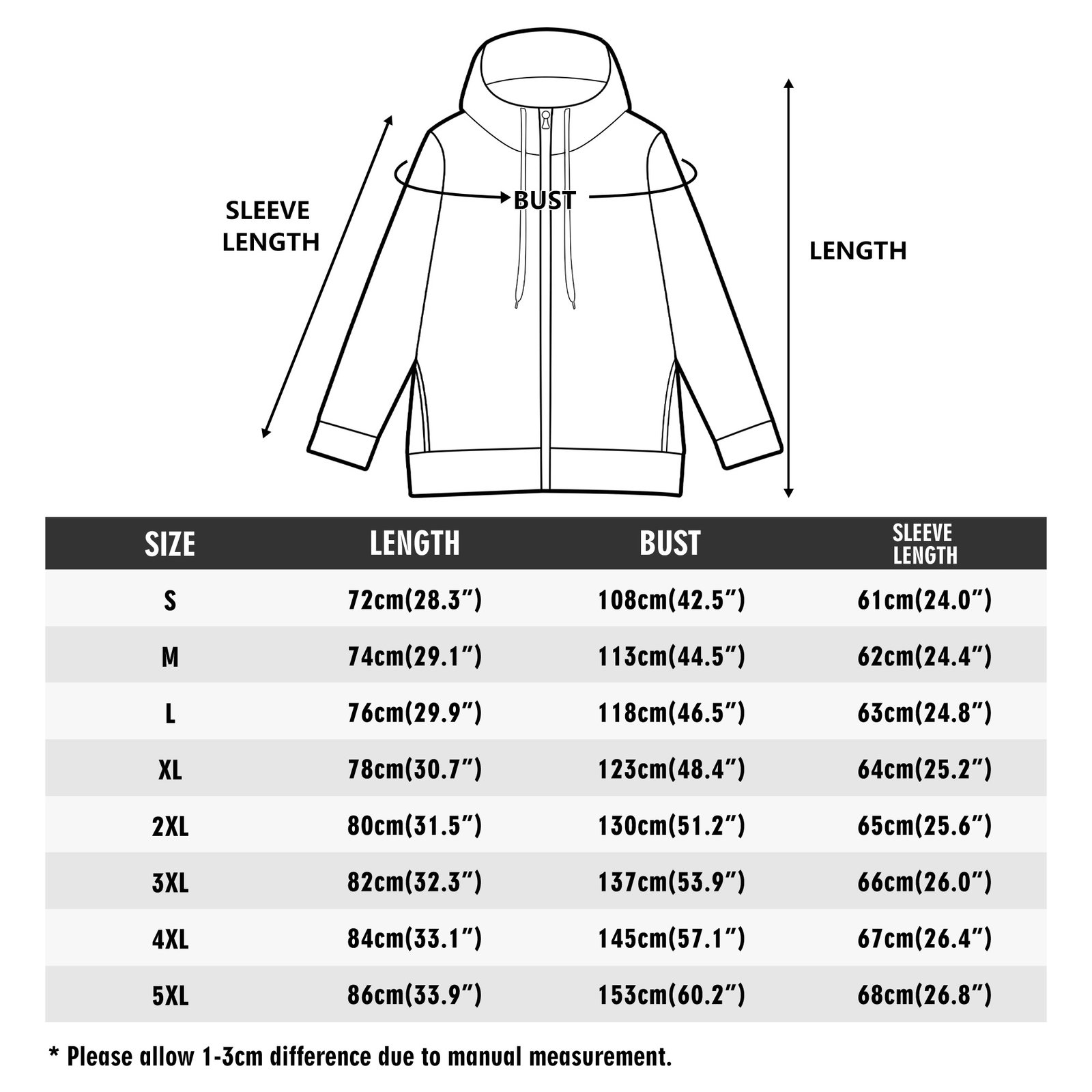 Adult Full Zip Turtleneck Hoodie Streetwear - Image 8