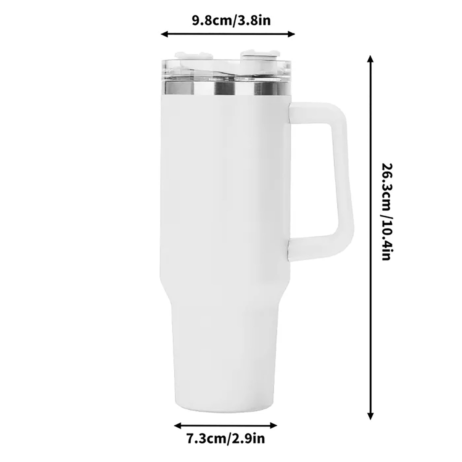 Personalized 40oz Stainless Steel Tumbler Gift With White Handle and Straw - Image 8