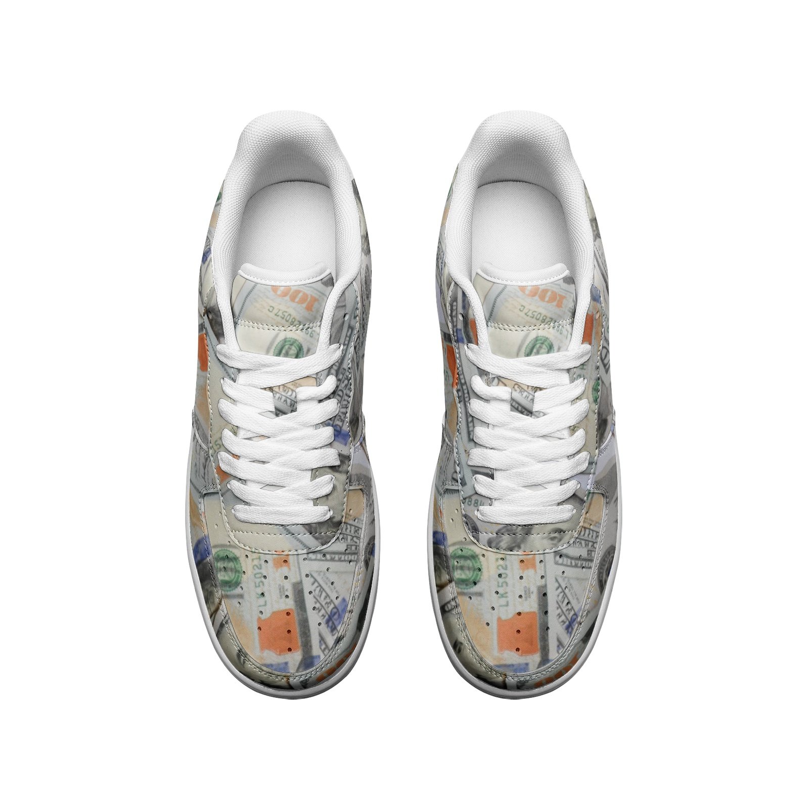 Unisex Low Top Leather Sneakers-MONEY - Image 3