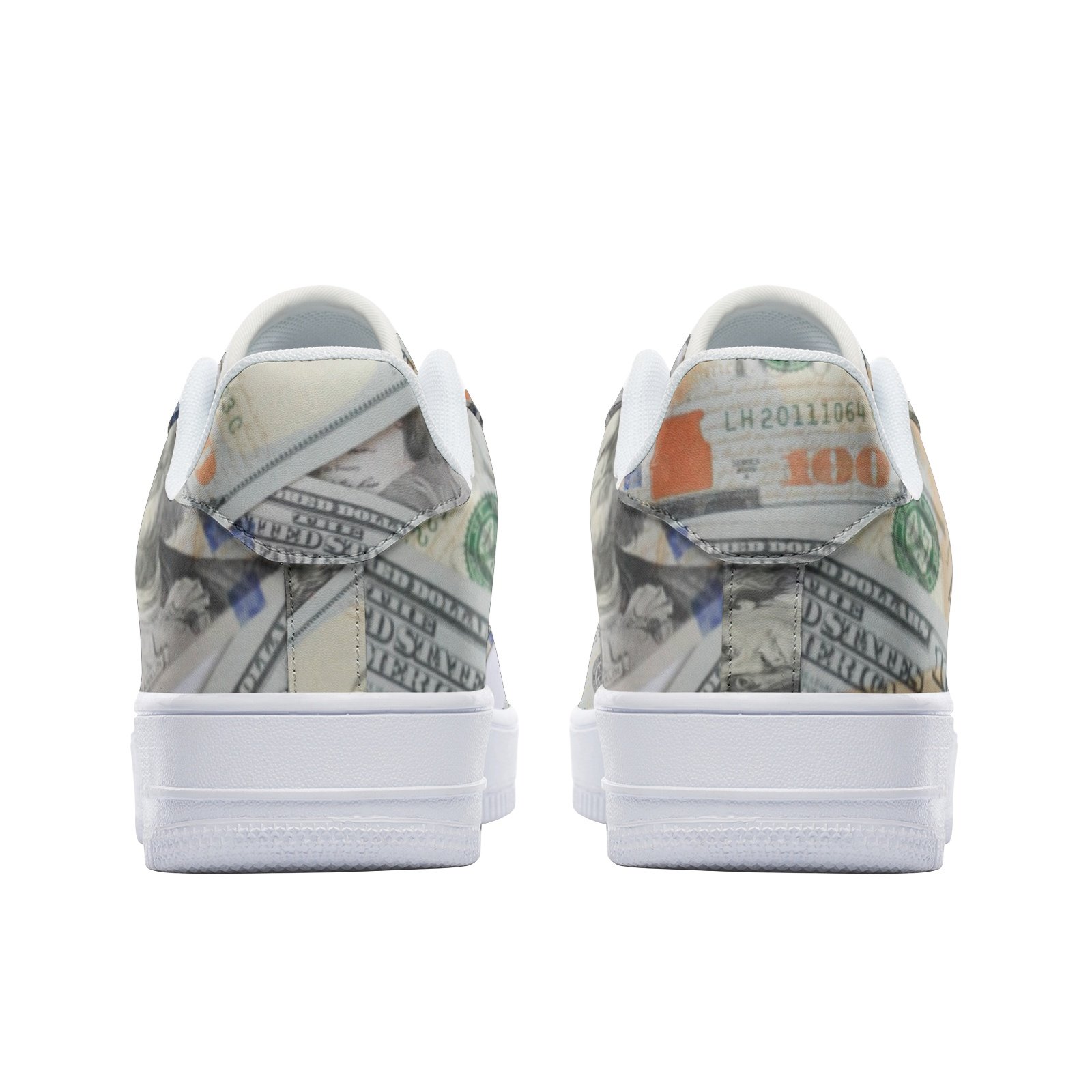 Unisex Low Top Leather Sneakers-MONEY - Image 5
