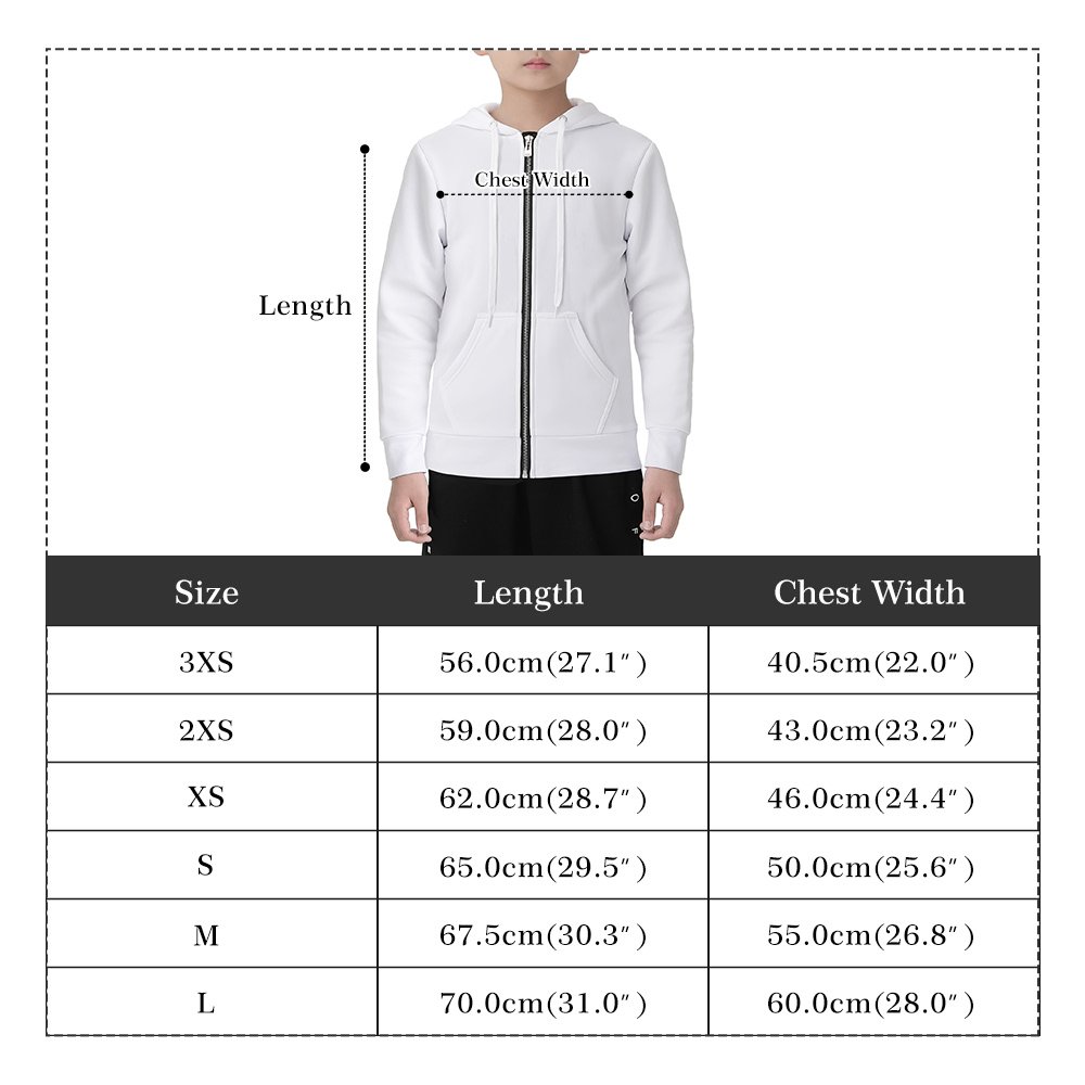 Children All Over Print Classic Zip Up Hoodie Warm Jacket - Image 9