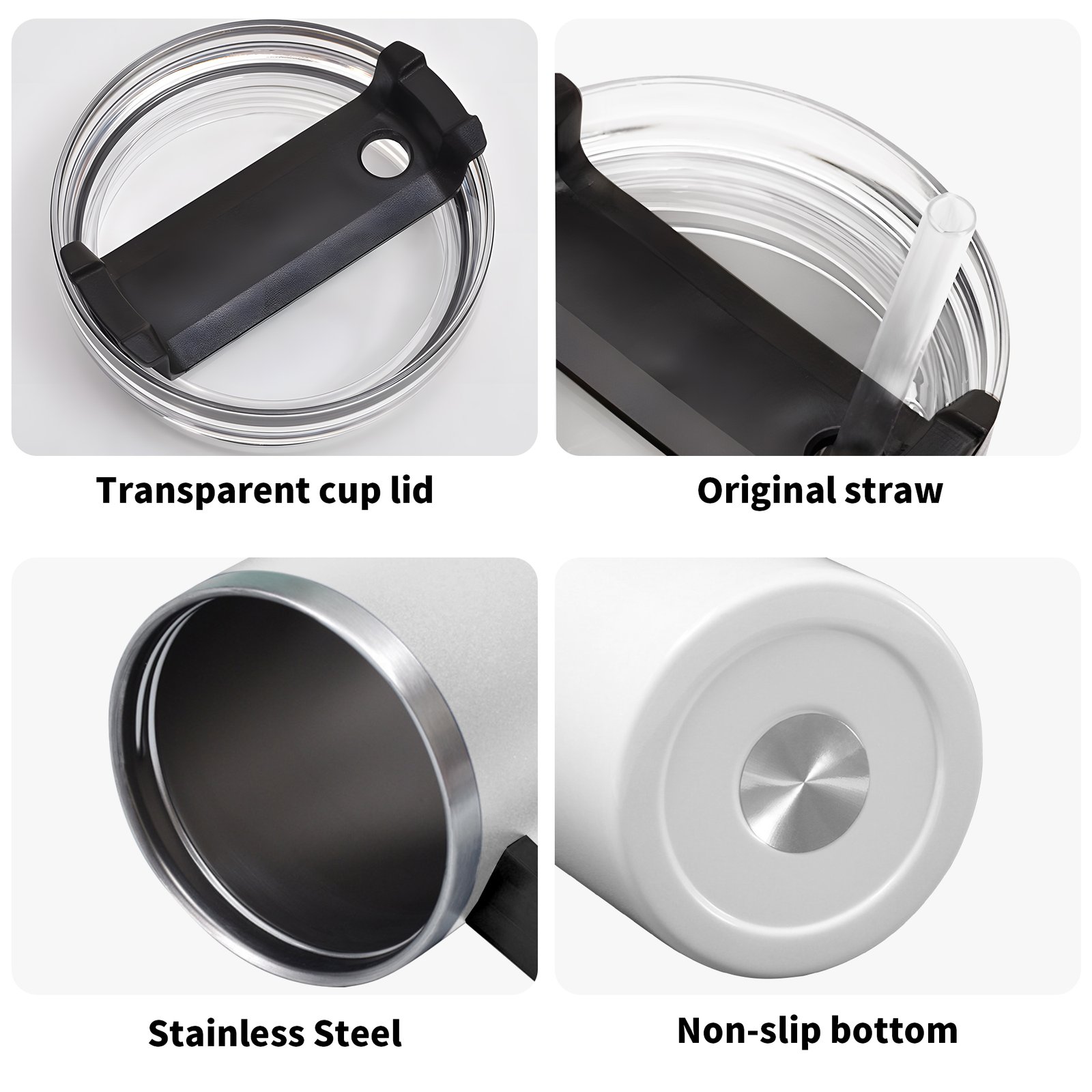 Personalized 40oz Stainless Steel Tumbler With Black Handle and Straw - Image 8