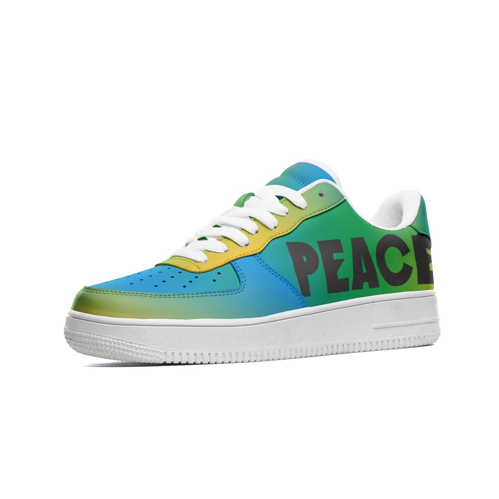 Unisex Low Top Leather Sneakers- PEACE&LOVE