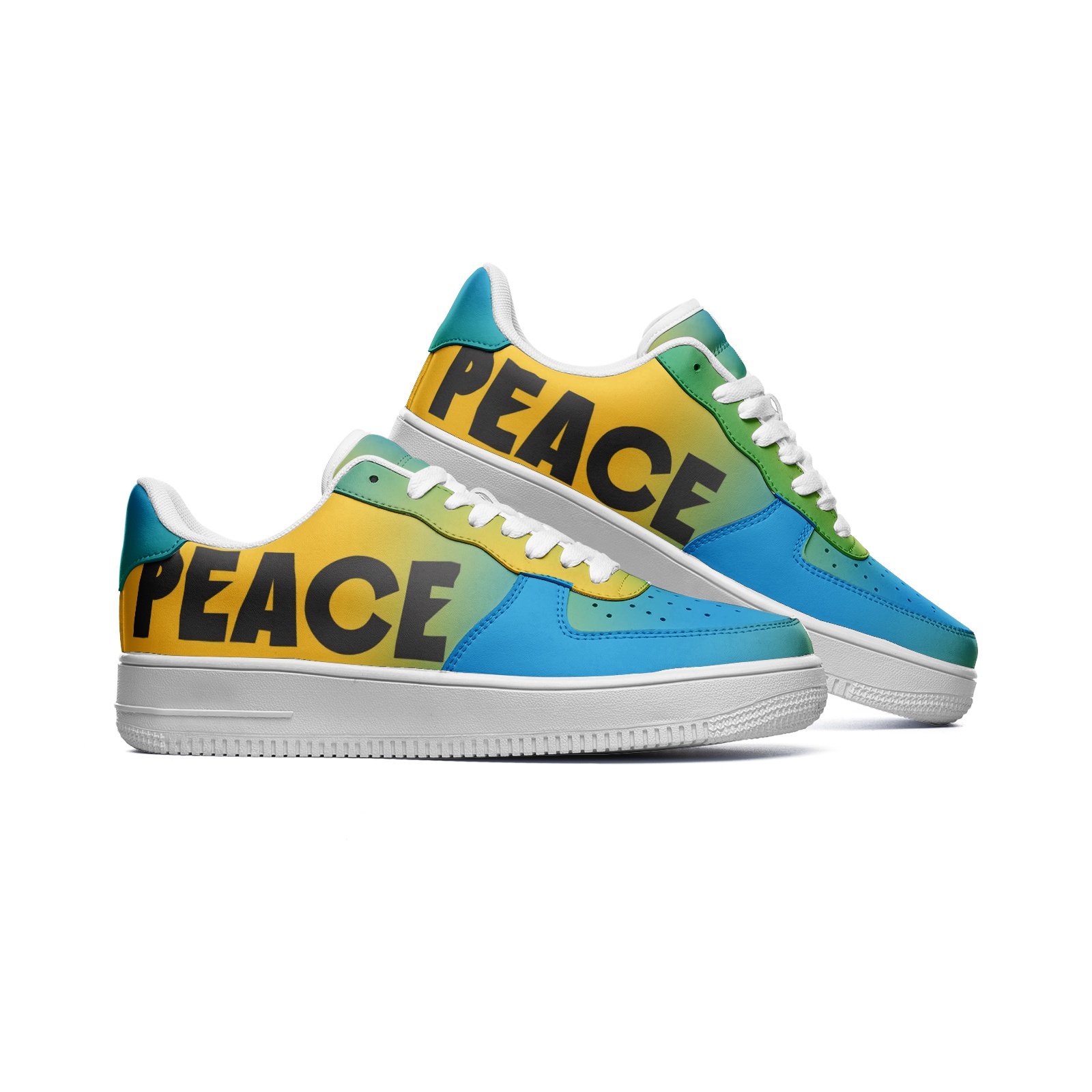 Unisex Low Top Leather Sneakers- PEACE&LOVE - Image 2
