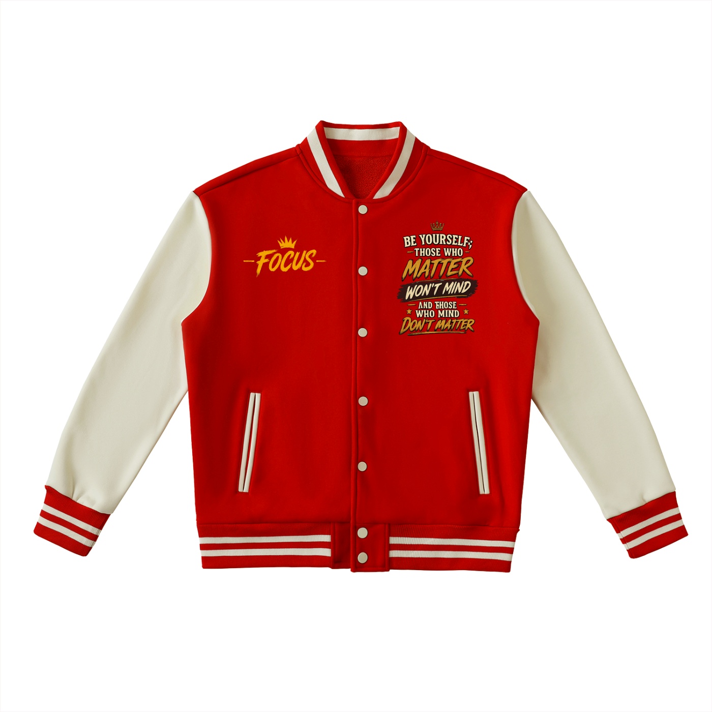 Two-Tone Fleeced Varsity Jacket - Image 3