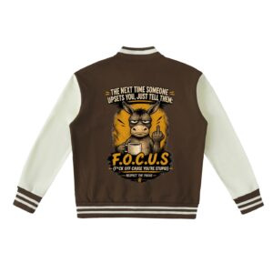 Two-Tone Fleeced Varsity Jacket