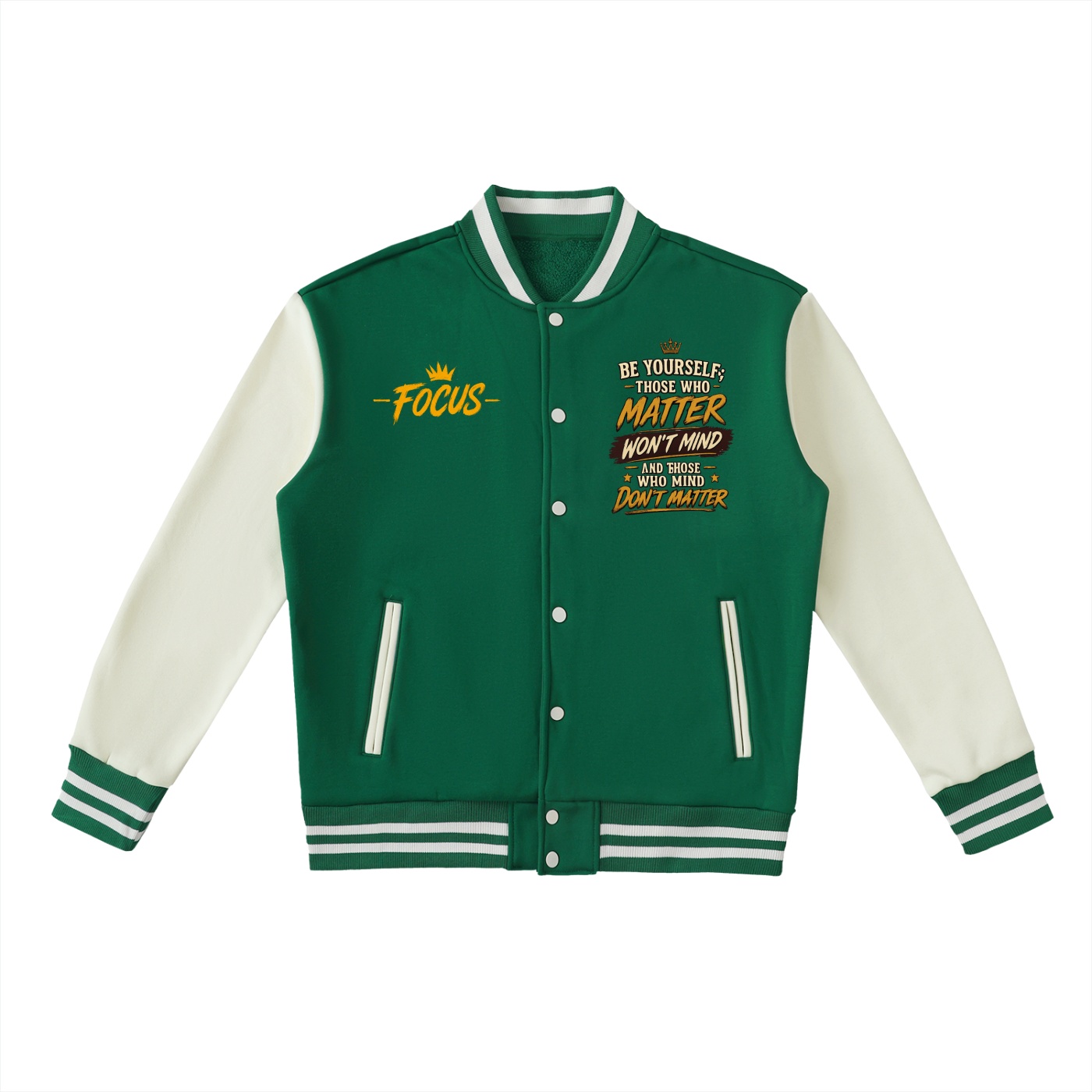 Two-Tone Fleeced Varsity Jacket - Image 5